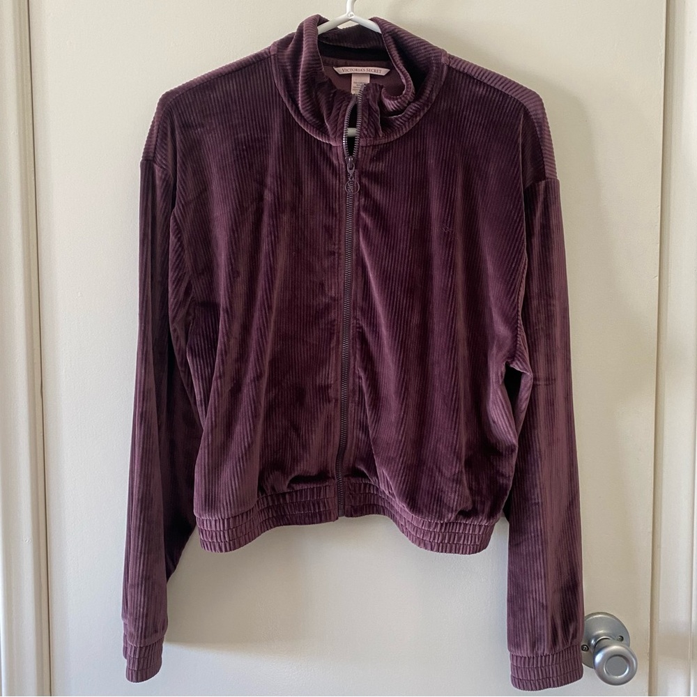 Victoria’s‎ Secret Velour Ribbed Full Zip Jacket, M